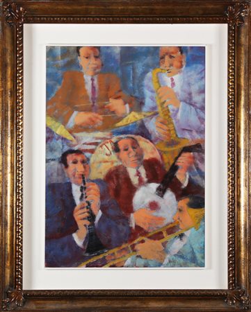 SQUILLANTINI REMO (1920 - 1996) Jazz. 1987. Tecnica mista su tavola. Cm 70,00...