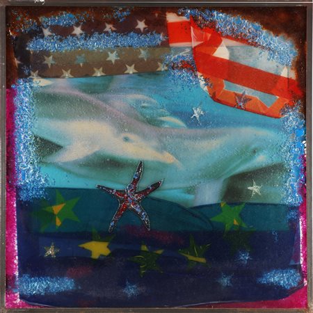 RONDA OMAR (n. 1947) Dolphin. . 2003. Plastica. Cm 100,00 x 100,00. Al retro...