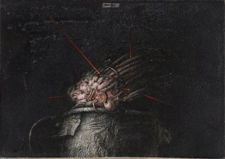 ARMODIO (n. 1928) Poco alla volta. . 1991. Tempera su tavola. Cm 24,00 x...