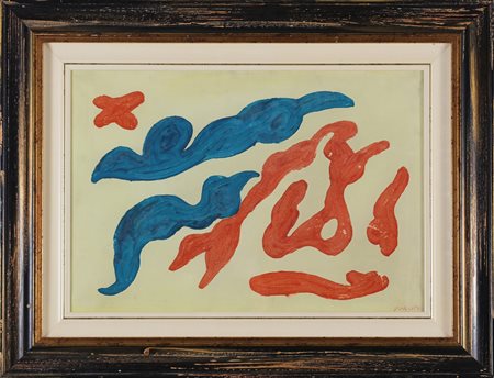 TURCATO GIULIO (1912 - 1995) Forme. . Tecnica mista su tela. Cm 50,00 x...