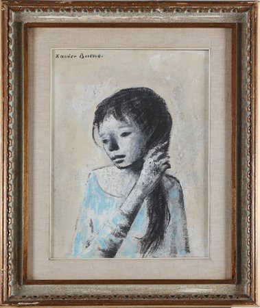 BUENO XAVIER (1915 - 1979) Ragazza. 1967. Olio su cartone telato. Cm 30,00 x...
