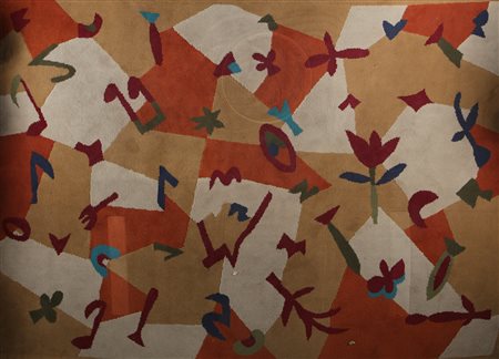 NESPOLO UGO (n. 1941) Tappeto. Tappeto. Cm 130,00 x 160,00. Etichetta a cura...