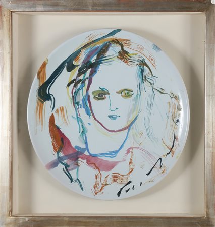 TRECCANI ERNESTO (1920 - 2009) Senza titolo. . 1976. piatto in ceramica. Cm...