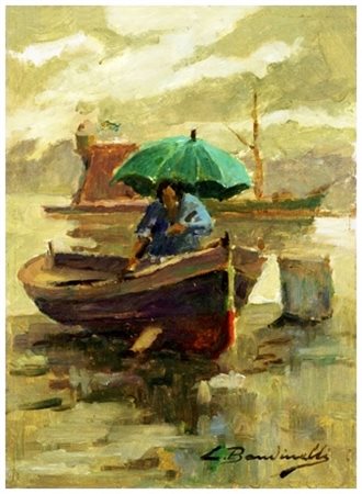 CESARE BANDINELLI Isola d'Elba 1867 – Isola d'Elba 1944 Senza titolo Olio su...