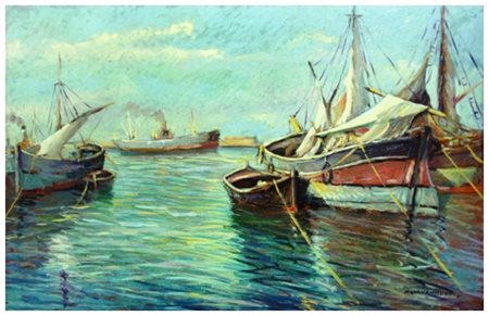 NELLO GIOVANNELLI Livorno 1922 – Livorno 1996 Senza titolo Olio su tavola...