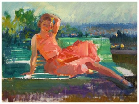 CIPRIANO MANNUCCI Nizza 1882 – Vaglia 1970 Senza titolo Olio su tela 33 x...