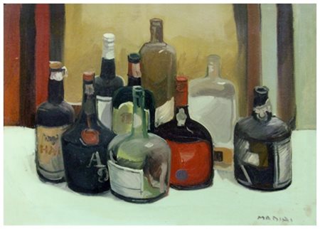 MARIO MADIAI Livorno 1944 Senza titolo Olio su tela 50 x 70. Firma in b. a...