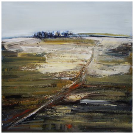 PAOLO AMERINI Prato 1945 Percorso Olio e tec. mista su tela 100 x 100. Firma...