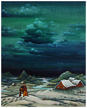 VICTOR KOVACEVIC Senza titolo Olio su tela 100 x 80. Firma in b. a d.; sul...