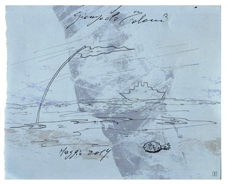 GIAMPAOLO TALANI San Vincenzo 1955 Senza titolo 2014 Penna biro su carta 17,5...