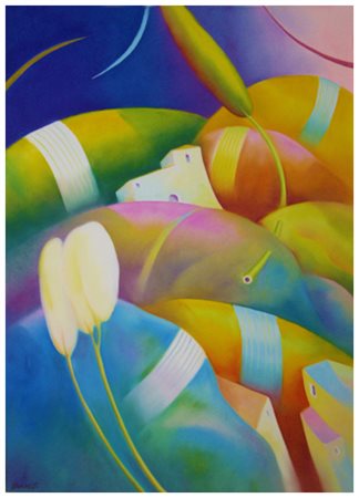 BANDINELLI Il piano regolatore 2001 Olio su tela 70 x 50. Firma in b. a s.;...