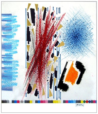 ENNIO FINZI Venezia 1931 Senza titolo anni ‘90 T.m. e collage e collage 27,5...