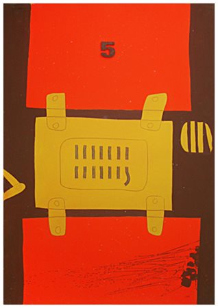 GIULIANO GHELLI Firenze 1944 - San Casciano Val di Pesa 2014 Cinque su rosso...