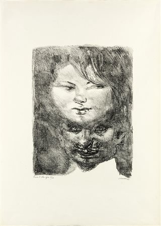 Mino Maccari SENZA TITOLO - Litografia, cm 67x48, Firma "Maccari", Tiratura...