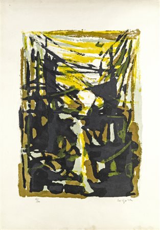 Antonio Corpora SENZA TITOLO - Litografia, cm 47,5x63, Firma "Corpora",...