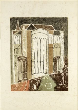 Franco Gentilini SENZA TITOLO - Litografia, cm 67x48, Firma "Gentilini",...