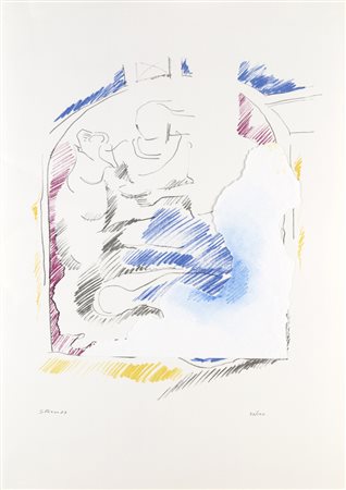 Walter di Giusto, Silvia Rizzo ALLEGORIA E PITTURA - Due Litografie, Firma e...