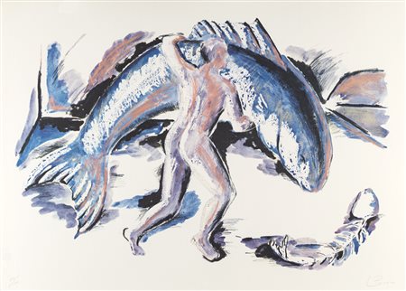 Leandro Parra SENZA TITOLO - Litografia, cm 69,5x50, Firma "L.Parra",...