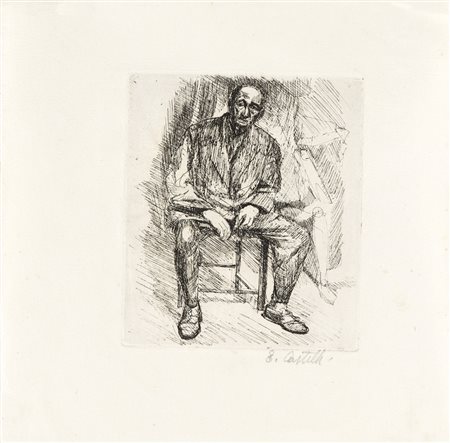 Enrico Castelli SENZA TITOLO - Incisione, cm 25x24,8, Firma "E.Castelli".
