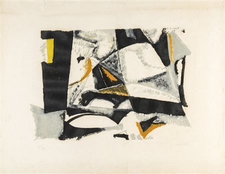 Enrico Castelli SENZA TITOLO - Litografia, cm 52,6x67, Firma "Castelli",...