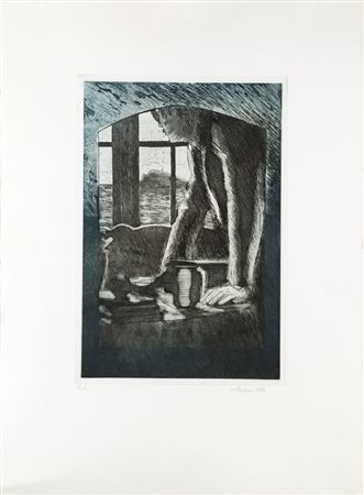 Andrea Volo SENZA TITOLO - Acquaforte. cm 80x60 ,Firma "Andrea Volo",Tiratura...