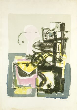 Renato Birolli SENZA TITOLO - Litografia, cm 67,5x48, Firmato "R.Birolli".