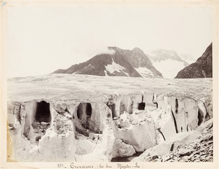 Vittorio Sella LAGO E FRATTURE DEL GHIACCIAIO DI ALETSCH ATTORNO AL LAGO...