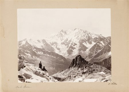 Vittorio Sella MONTE ROSA DAL COLLE DEL MONTE MORO - Stampa con aristotipo su...