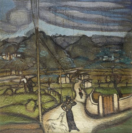 Tullio Garbari SENZA TITOLO - Olio su tela, cm 50x50, Firma "T.Garbari" al...