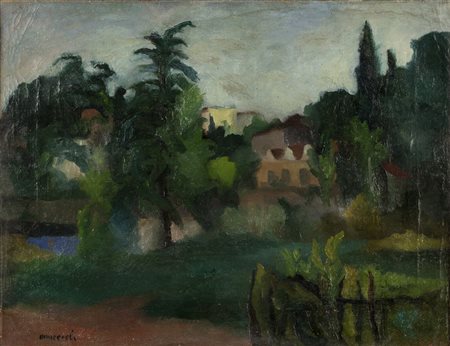 Giovanni Omiccioli PAESAGGIO - Olio su tela, cm 28x36, Firma "Omiccioli",...