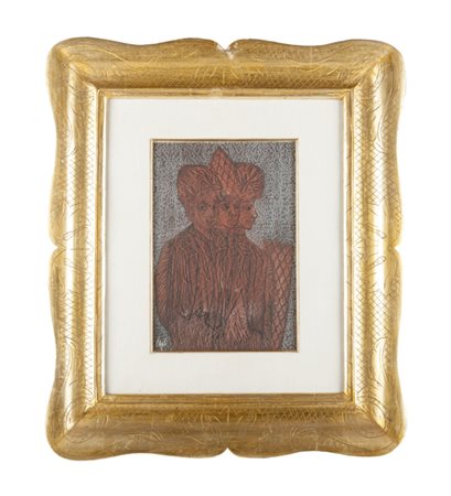 Corrado Cagli LE TRE SORELLE - Pastello ceroso ad olio su carta intelata, cm...