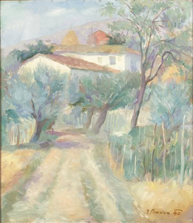 Gino Pancheri SENZA TITOLO - Olio su tela, cm 68x59, Firma e data in basso a...