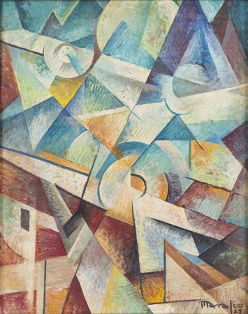 Antonio Marasco MISSIONE AEREA - Olio su cartone, cm 28,5x22,5, Firmato e...