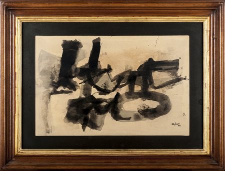 Afro Basaldella SENZA TITOLO - Tecnica mista su carta applicata su tela, cm...