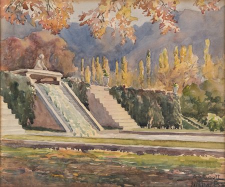 Georges Scott PAESAGGIO - Acquerello, cm 25,5x31, Firmato G. B. Scott.