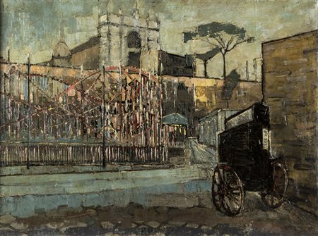 Renato Selvi VEDUTA DI ROMA - Olio su tela, cm 60x80, Firmato e datato in...