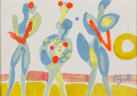 Antonio Vangelli FIGURE FEMMINILI - Olio su tela, cm 25x35, Firmato in basso...