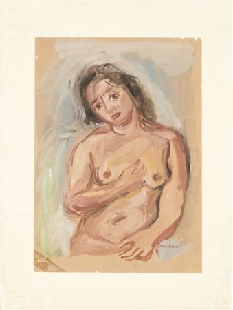 Orfeo Tamburi FIGURA FEMMINILE - Tecnica mista su carta, cm 34x24, Firmato in...