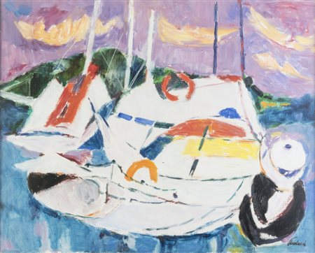 Enrico Paulucci LE VELE - Olio su tela, cm 40x50, Firmato in basso a destra...