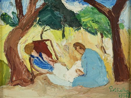 Pasquale Vitiello SENZA TITOLO - Olio su tavola, cm 17x22, Firma e data in...