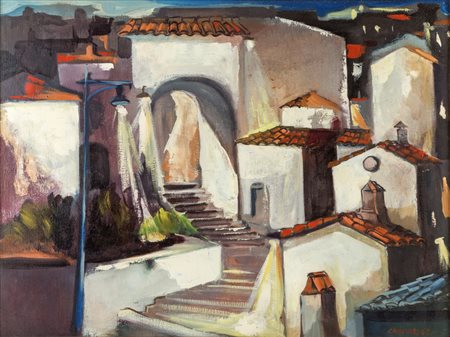 Veniero Canevari CASE - Olio su tela, cm 61x80, Data 1962.