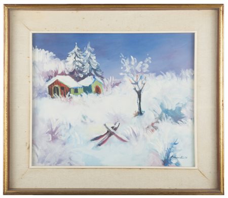 Giovanni Omiccioli NEVE - Olio su tela, cm 40x50, Firma e data in basso a...