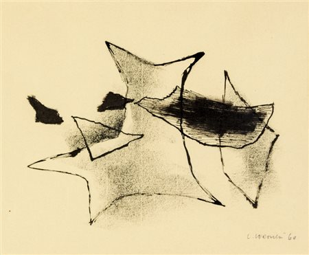 Luigi Veronesi SENZA TITOLO - Tecnica mista pastello, carboncino e Acquerello...