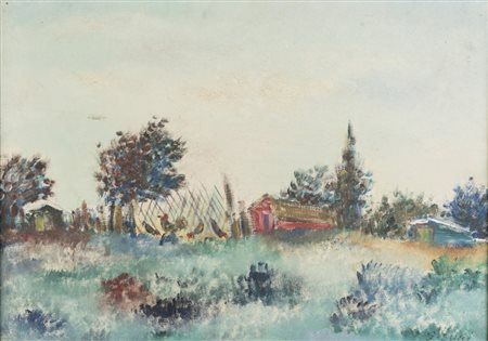 Giuseppe Succi PAESAGGIO - Olio su tela, cm 50x70, Firmato in basso a destra.