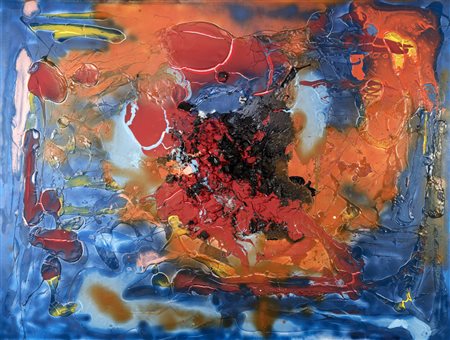 Mario Macilau SENZA TITOLO - Tecnica mista carbone, smalti e vernice su tela,...