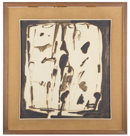 Pietro Consagra FONDO MARRONE (UN'IMMAGINE) - Olio e bitume su faesite, cm...