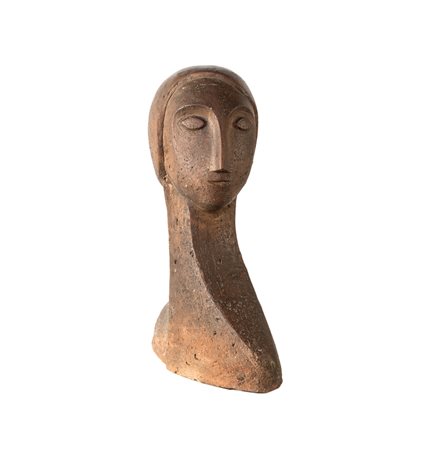 Mario Tozzi VISAGE DE FEMME - Scultura in Terracotta, cm 27x45, Firmata e...