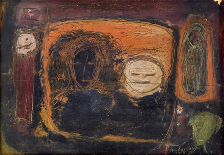 Fateh Moudarres SENZA TITOLO (FIGURE) - Tecnica mista su carta, cm 21x30,...