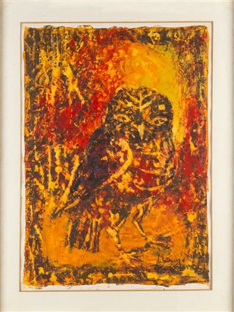 Le Ba Dang SENZA TITOLO (ASTRATTO) - Olio su cartoncino, cm 57,5x41, Firma e...