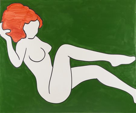 Marco Lodola FIGURA FEMMINILE - Acrilico su tela, cm 100x120, Firma...